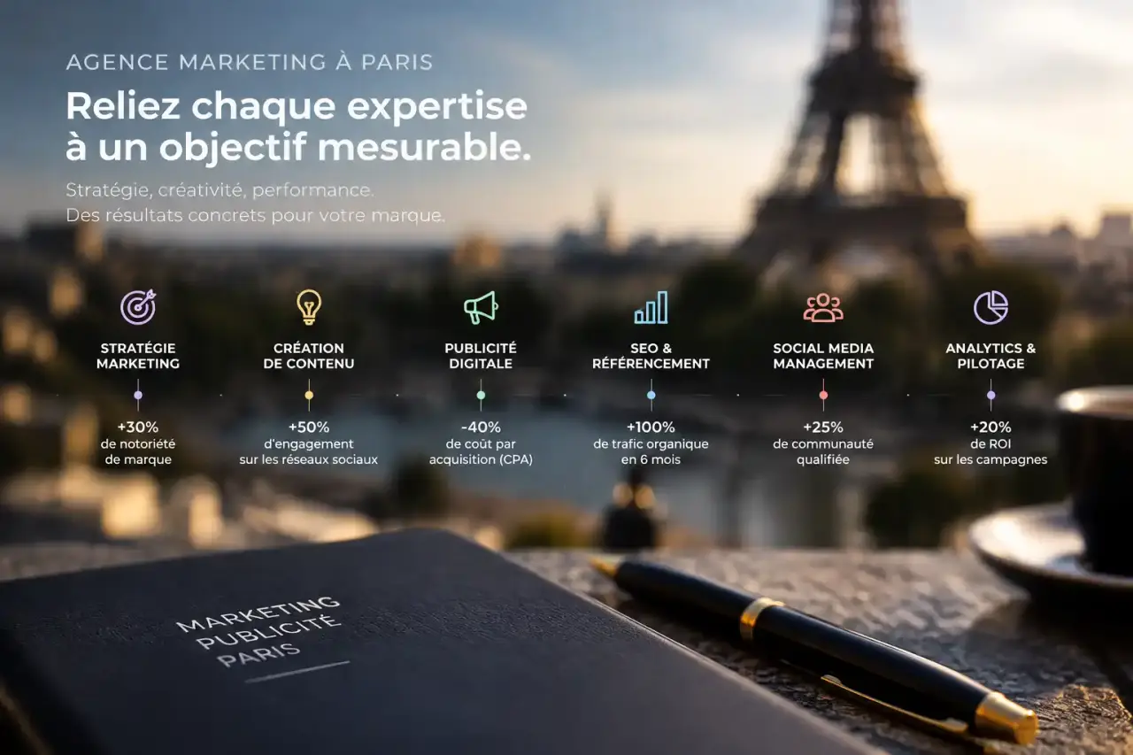 Agence marketing à Paris : reliez chaque expertise à un objectif mesurable