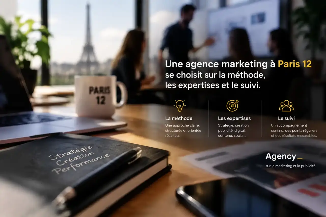 Une agence marketing à Paris 12 se choisit sur la méthode, les expertises et le suivi