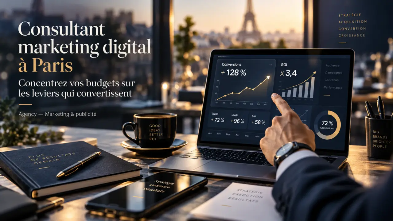 Consultant marketing digital à Paris : concentrez vos budgets sur les leviers qui convertissent